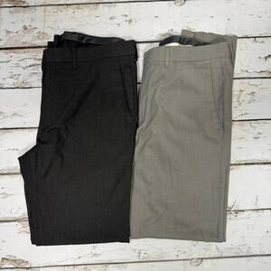 Kenneth Cole Reaction flat front Men's Dress slacks Pants lot of two gray 36x34